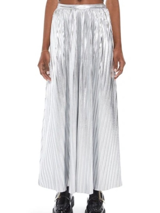MOTHER Dresses & Skirts - Mother metallic Silver Pleated Maxi Skirt